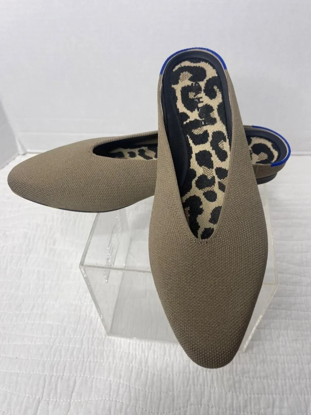 Rothy's Almond Demi Mules Women 10 Portobello Knit Washable Slip-on Flats NWOB